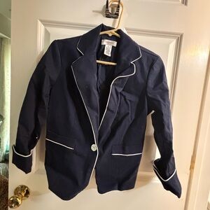 Navy Blazer with White Trim